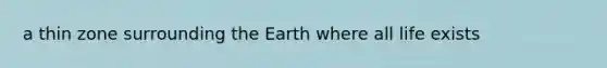 a thin zone surrounding the Earth where all life exists