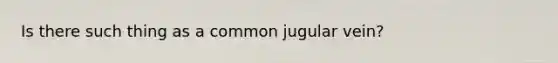 Is there such thing as a common jugular vein?