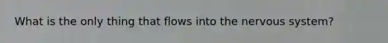 What is the only thing that flows into the nervous system?