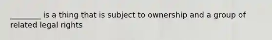 ________ is a thing that is subject to ownership and a group of related legal rights