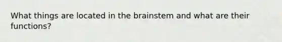 What things are located in the brainstem and what are their functions?