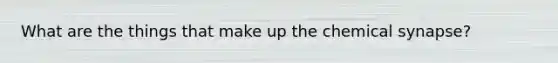 What are the things that make up the chemical synapse?