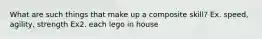 What are such things that make up a composite skill? Ex. speed, agility, strength Ex2. each lego in house