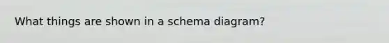 What things are shown in a schema diagram?