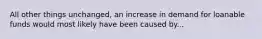 All other things unchanged, an increase in demand for loanable funds would most likely have been caused by...