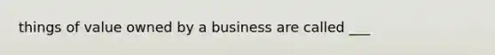 things of value owned by a business are called ___