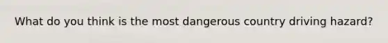 What do you think is the most dangerous country driving hazard?