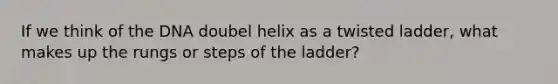 If we think of the DNA doubel helix as a twisted ladder, what makes up the rungs or steps of the ladder?