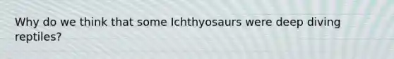 Why do we think that some Ichthyosaurs were deep diving reptiles?