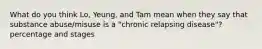 What do you think Lo, Yeung, and Tam mean when they say that substance abuse/misuse is a "chronic relapsing disease"? percentage and stages