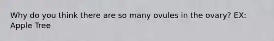 Why do you think there are so many ovules in the ovary? EX: Apple Tree