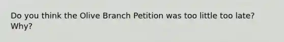 Do you think the Olive Branch Petition was too little too late? Why?