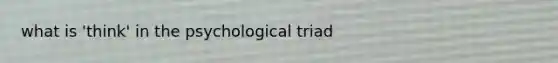 what is 'think' in the psychological triad