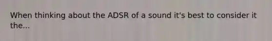 When thinking about the ADSR of a sound it's best to consider it the...