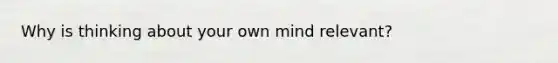 Why is thinking about your own mind relevant?