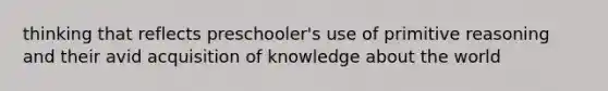 thinking that reflects preschooler's use of primitive reasoning and their avid acquisition of knowledge about the world