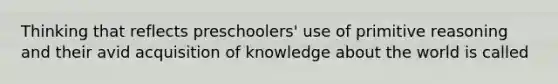 Thinking that reflects preschoolers' use of primitive reasoning and their avid acquisition of knowledge about the world is called