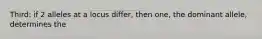 Third: if 2 alleles at a locus differ, then one, the dominant allele, determines the