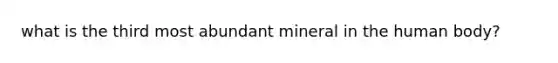 what is the third most abundant mineral in the human body?