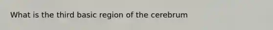 What is the third basic region of the cerebrum