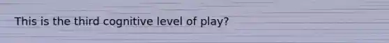 This is the third cognitive level of play?