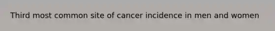 Third most common site of cancer incidence in men and women