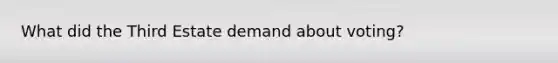 What did the Third Estate demand about voting?