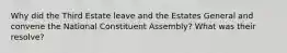 Why did the Third Estate leave and the Estates General and convene the National Constituent Assembly? What was their resolve?