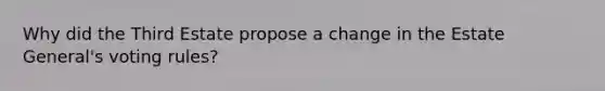 Why did the Third Estate propose a change in the Estate General's voting rules?