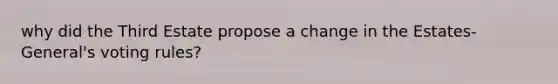 why did the Third Estate propose a change in the Estates-General's voting rules?