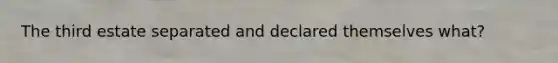 The third estate separated and declared themselves what?