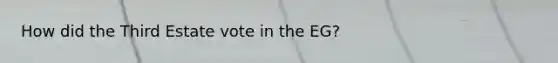 How did the Third Estate vote in the EG?