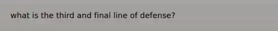 what is the third and final line of defense?