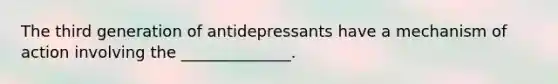 The third generation of antidepressants have a mechanism of action involving the ______________.