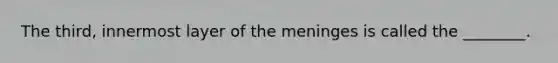 The third, innermost layer of the meninges is called the ________.