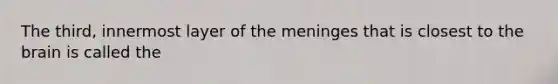 The third, innermost layer of the meninges that is closest to the brain is called the