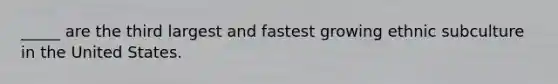 _____ are the third largest and fastest growing ethnic subculture in the United States.