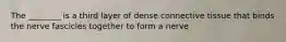 The ________ is a third layer of dense connective tissue that binds the nerve fascicles together to form a nerve