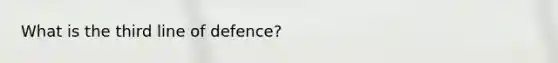 What is the third line of defence?