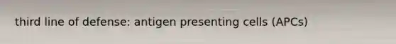 third line of defense: antigen presenting cells (APCs)