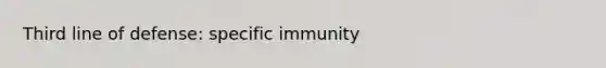 Third line of defense: specific immunity