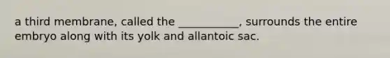 a third membrane, called the ___________, surrounds the entire embryo along with its yolk and allantoic sac.
