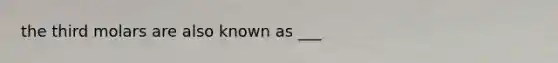 the third molars are also known as ___