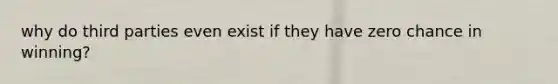 why do third parties even exist if they have zero chance in winning?