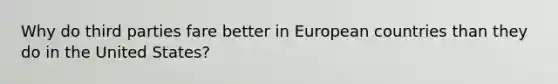 Why do third parties fare better in European countries than they do in the United States?