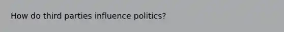 How do third parties influence politics?