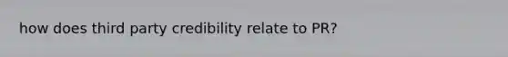 how does third party credibility relate to PR?