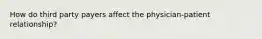 How do third party payers affect the physician-patient relationship?