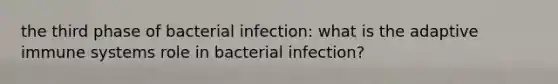 the third phase of bacterial infection: what is the adaptive immune systems role in bacterial infection?