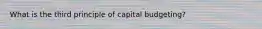 What is the third principle of capital budgeting?